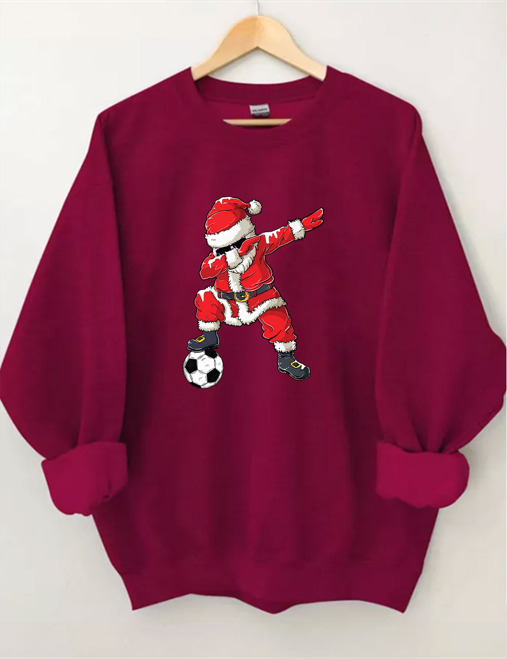 Christmas Soccer Santa Funny Sweatshirt