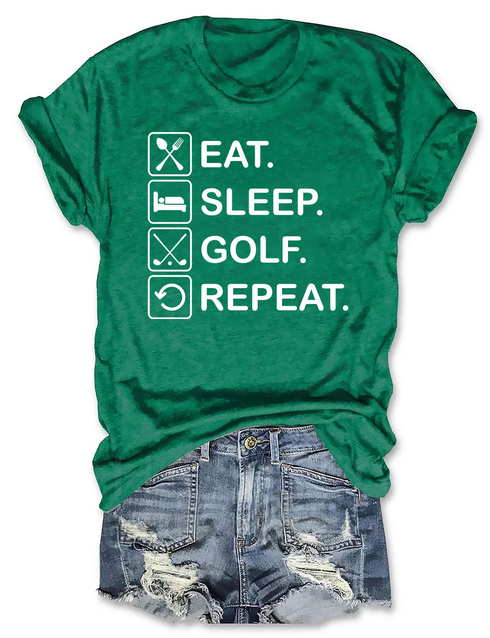 Eat Sleep Golf Repeat Funny Golf  T-shirt