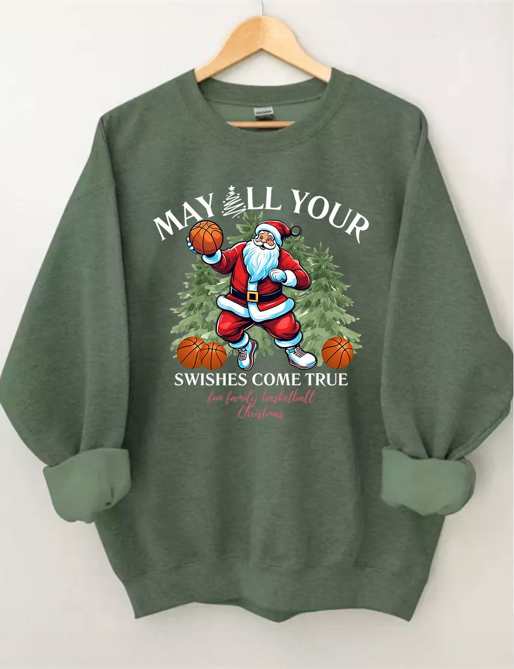 Merry Swishmas Christmas Basketball Sweatshirt