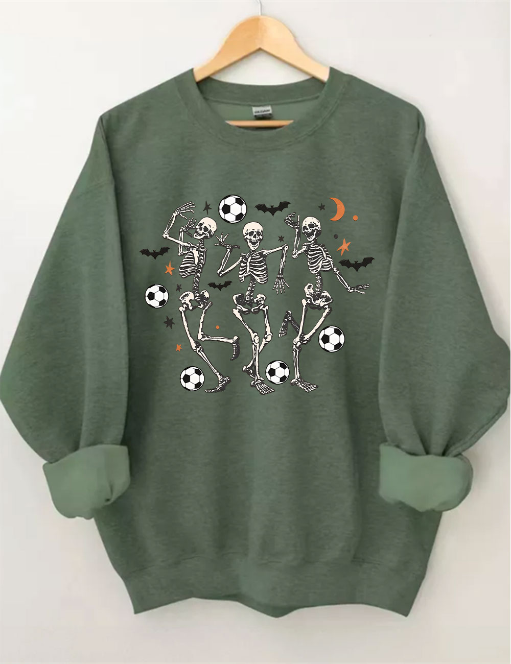 Dancing Skeletons Funny Halloween Soccer Sweatshirt