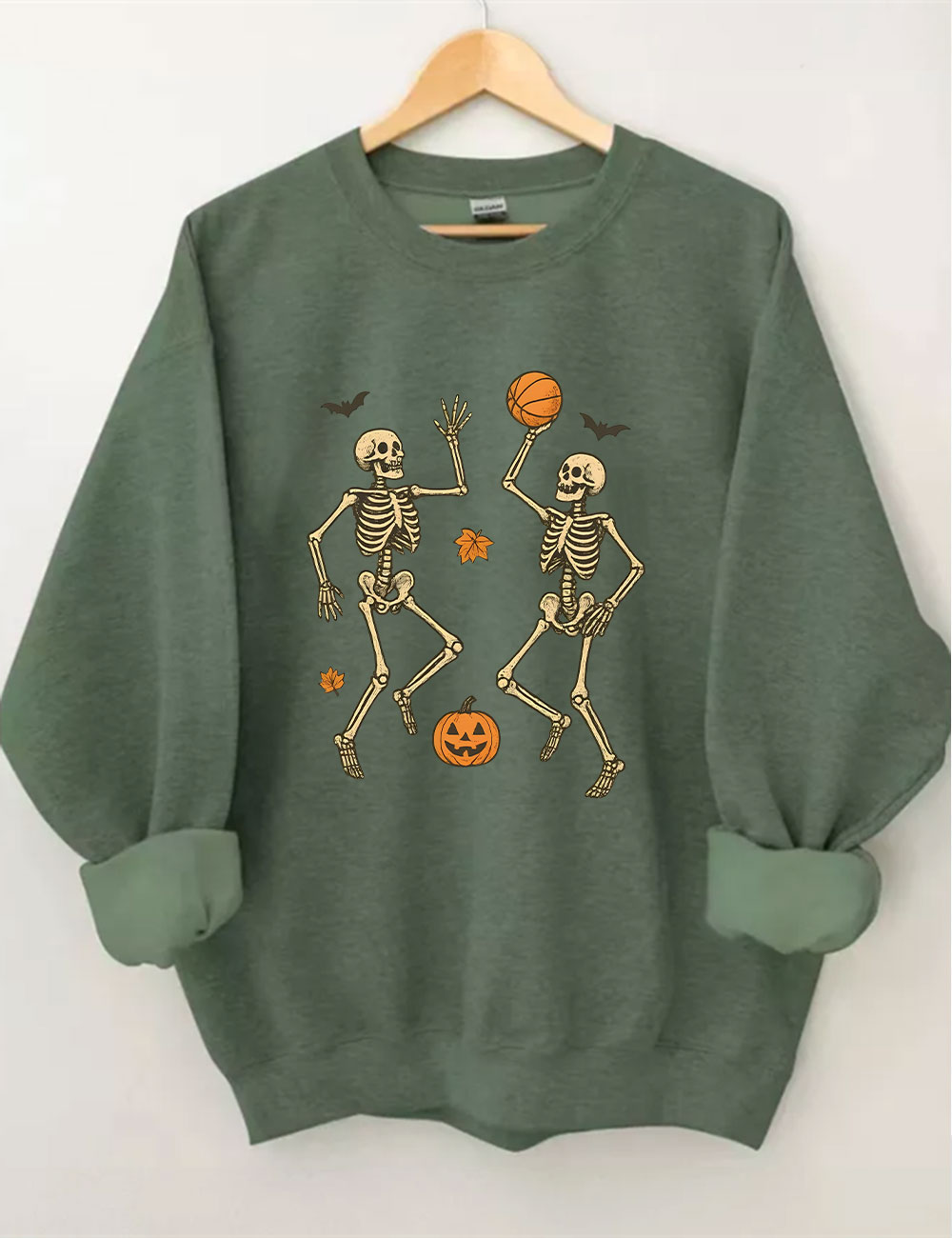 Skeleton Basketball Halloween Funny Sweatshirt