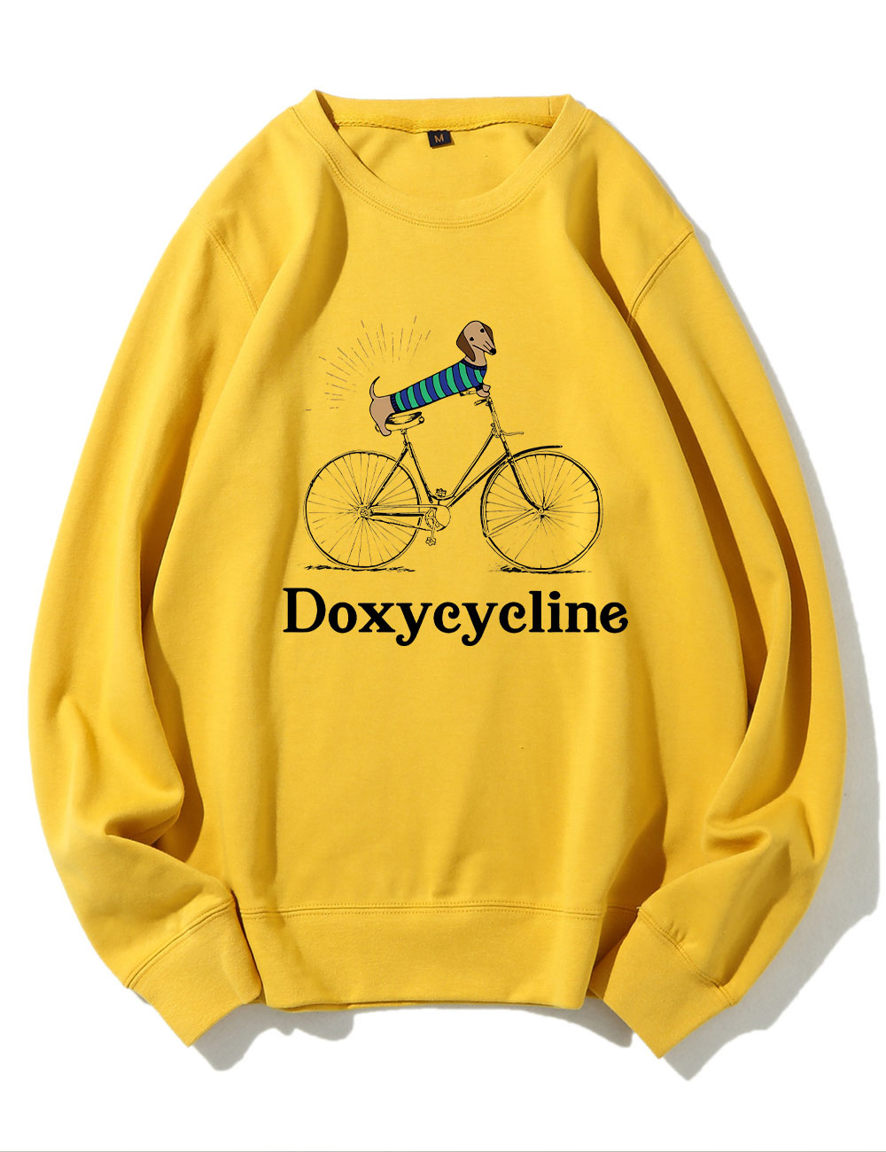 Weenie Dog Riding Bike Sweatshirt