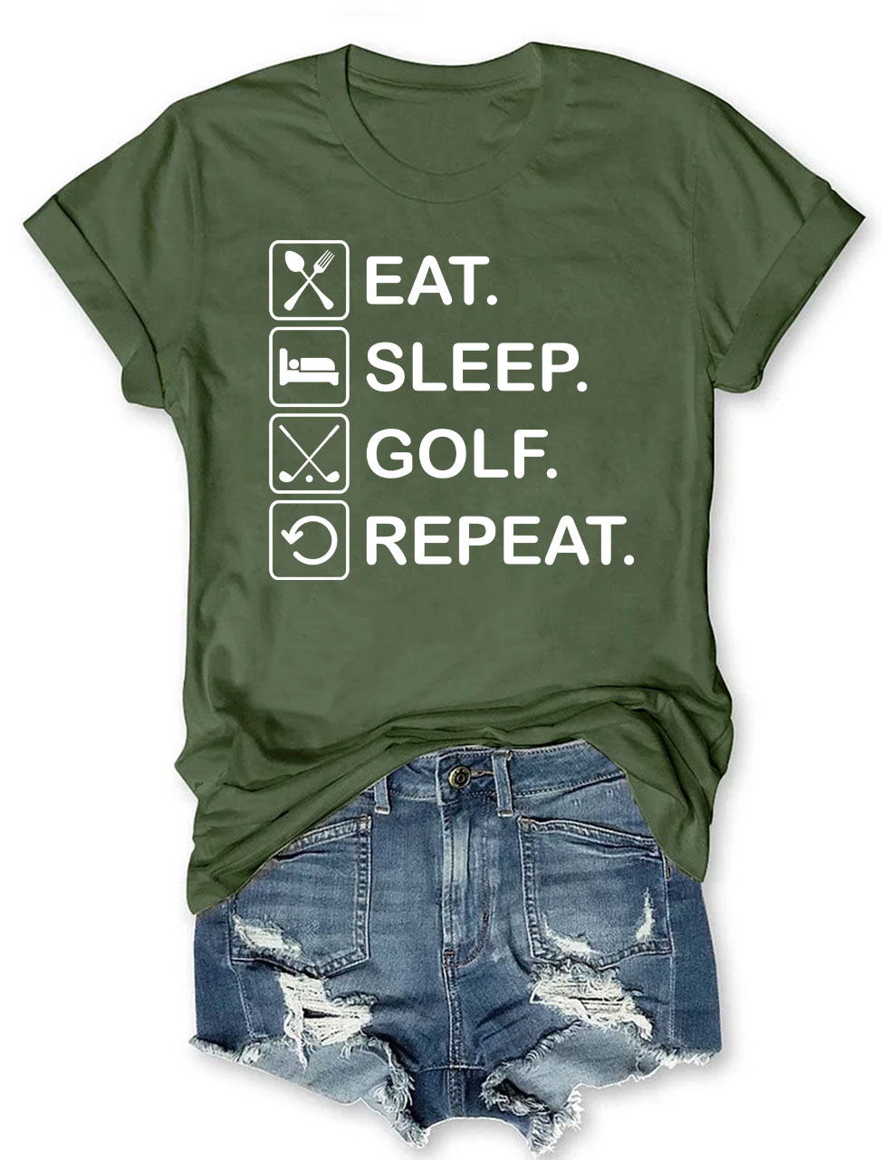 Eat Sleep Golf Repeat Funny Golf  T-shirt