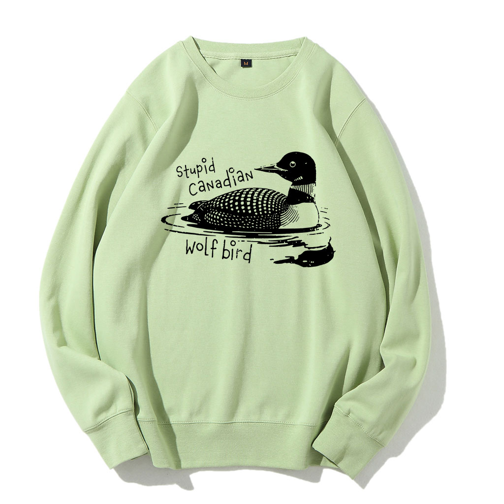 Stupid Canadian Wolf Bird Funny Sweatshirt