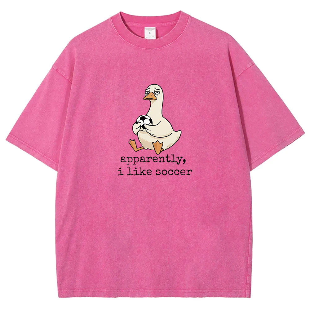 Apparently I Like Soccer Silly Goose Washed T-shirt