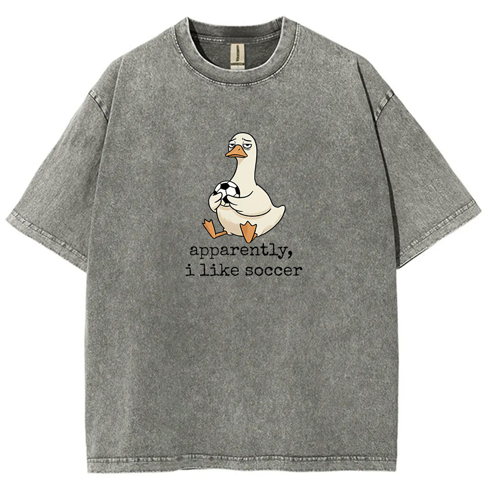 Apparently I Like Soccer Silly Goose Washed T-shirt