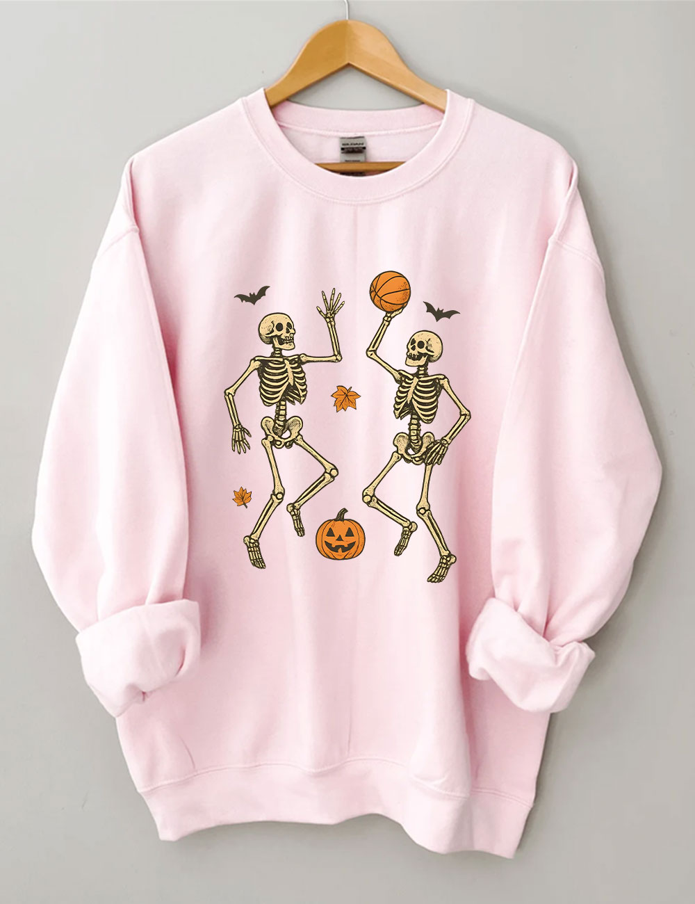 Skeleton Basketball Halloween Funny Sweatshirt