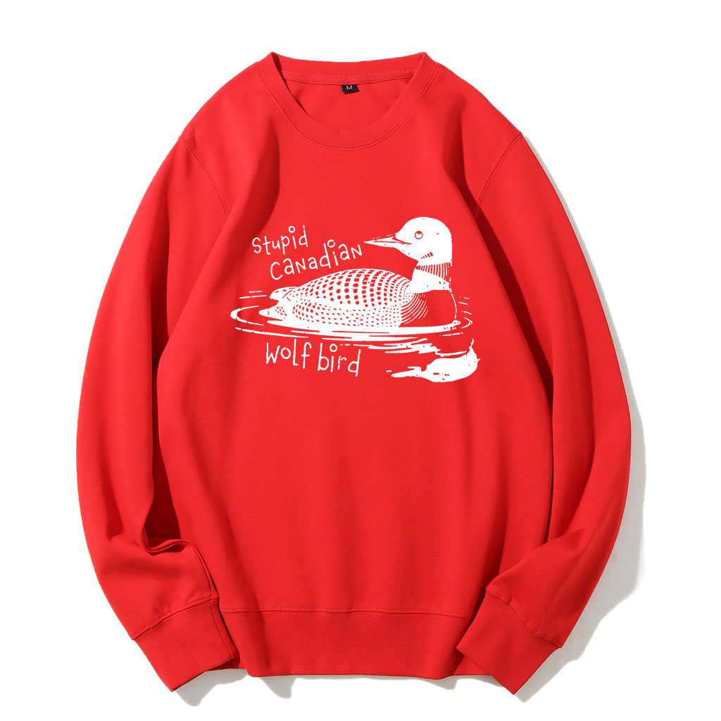 Stupid Canadian Wolf Bird Funny Sweatshirt