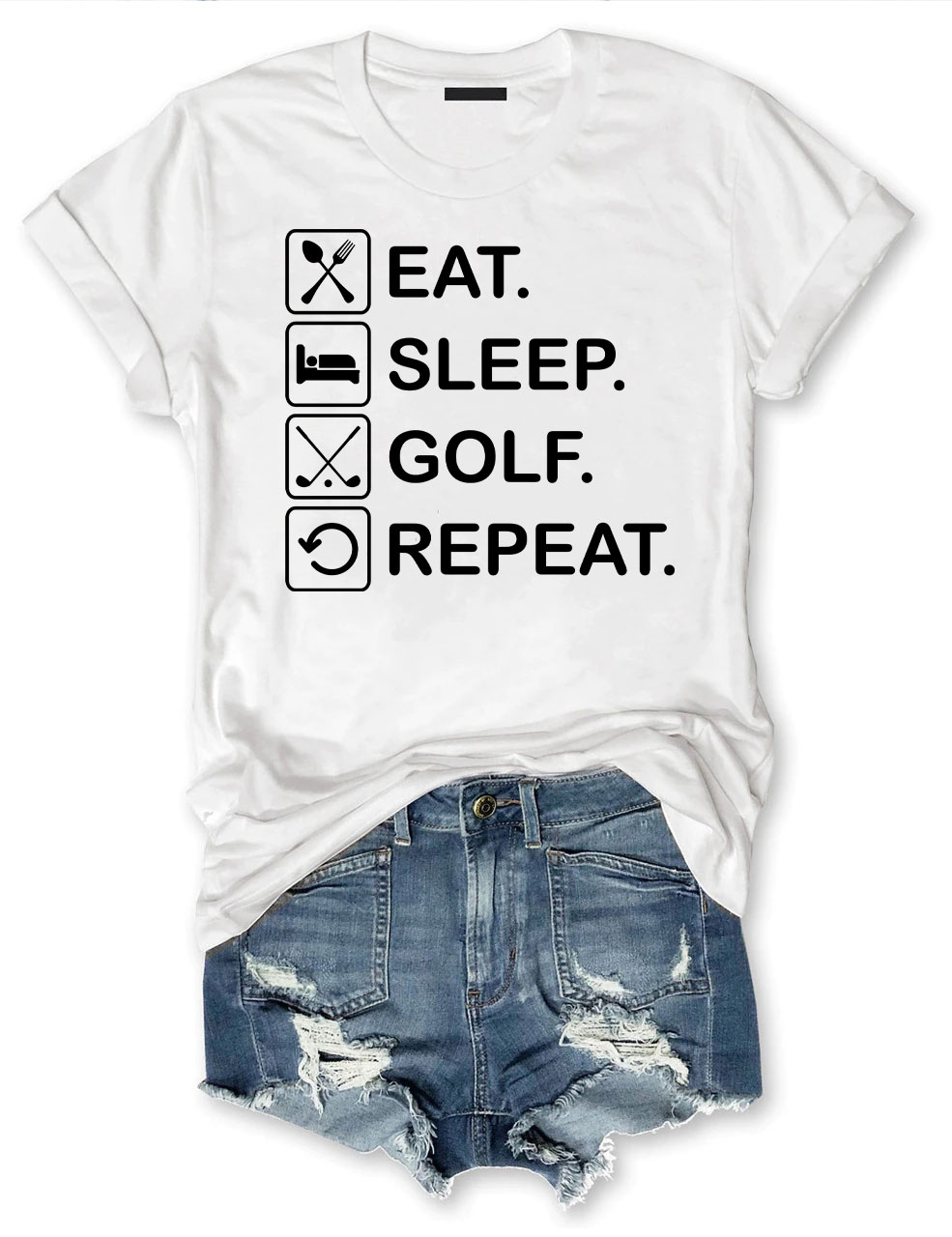 Eat Sleep Golf Repeat Funny Golf  T-shirt