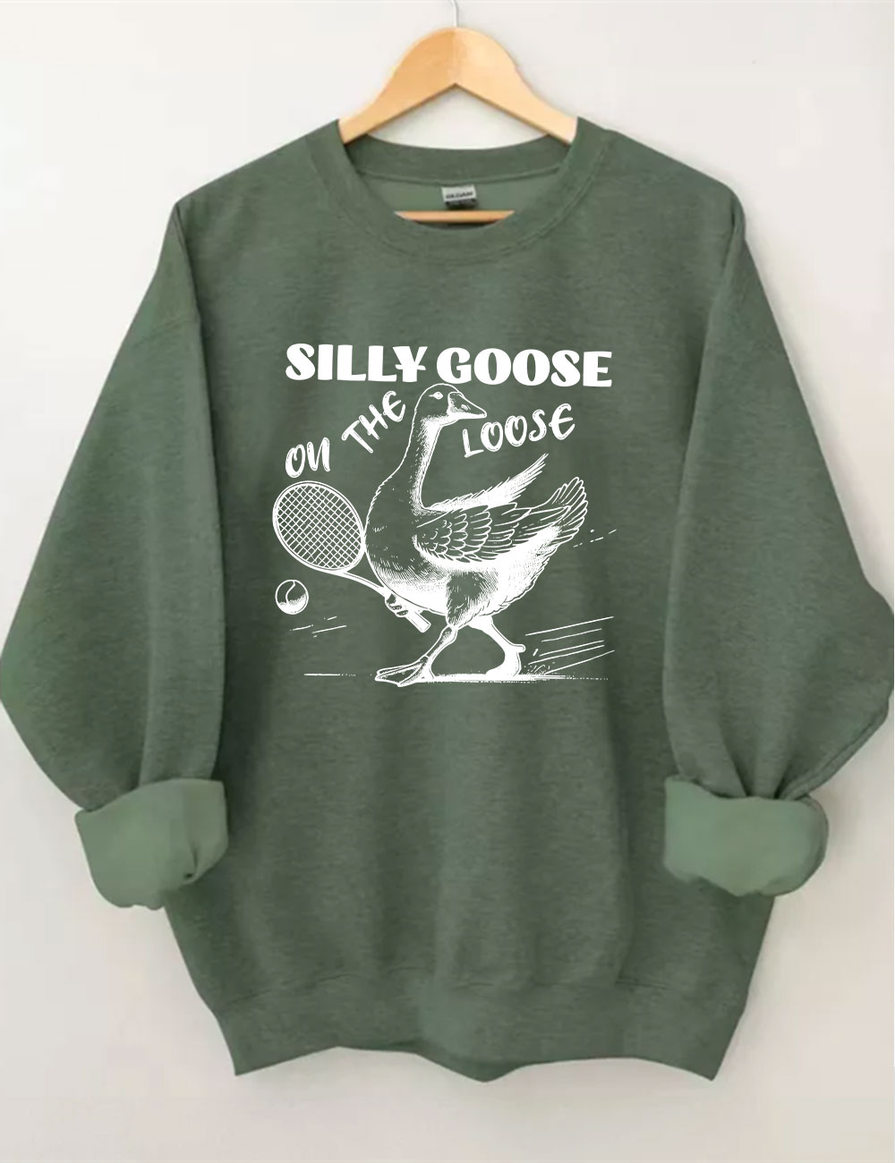 Silly Goose On The Loose Funny Tennis Sweatshirt