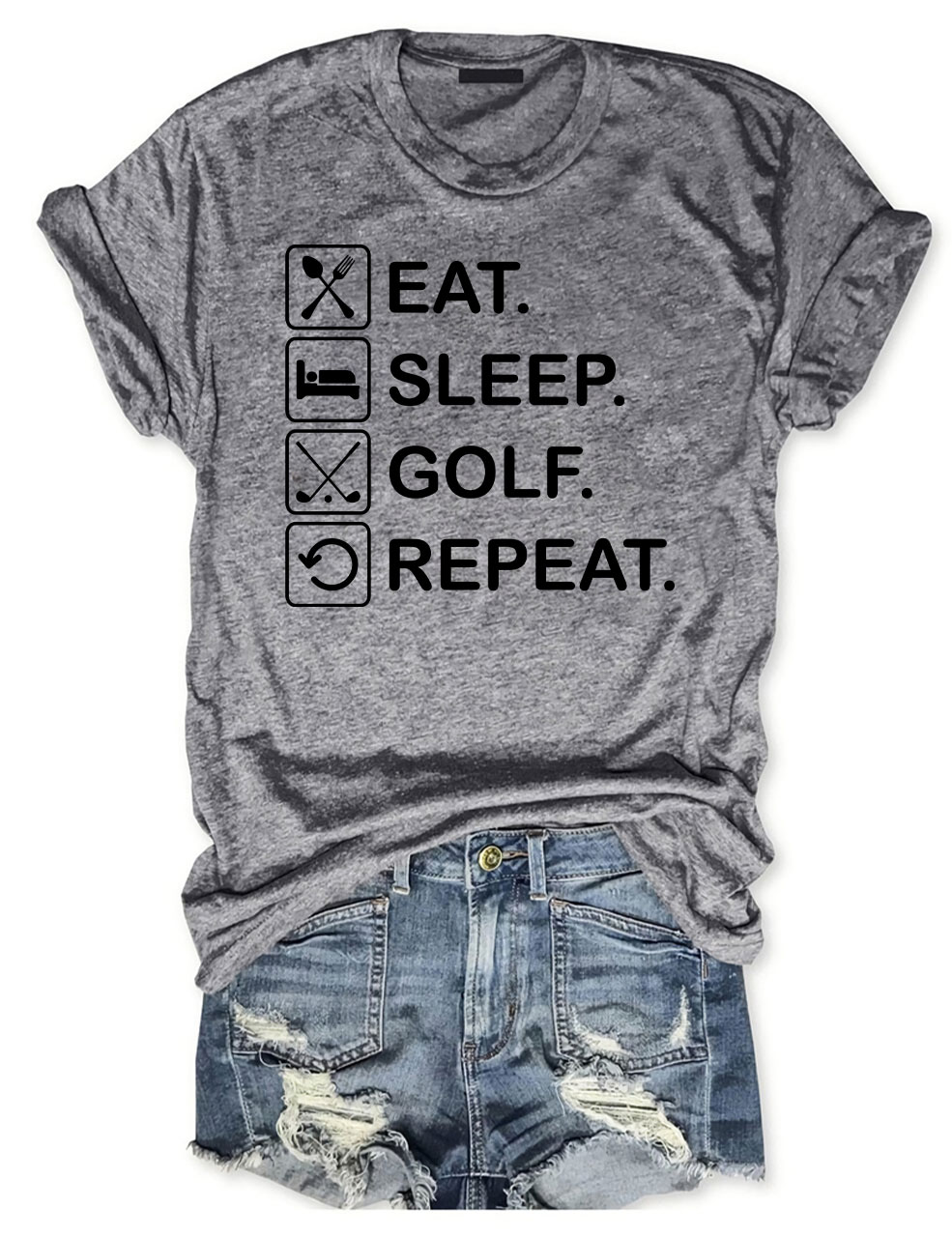 Eat Sleep Golf Repeat Funny Golf  T-shirt
