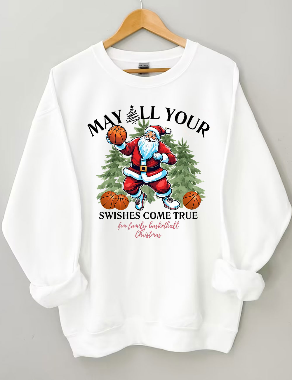 Merry Swishmas Christmas Basketball Sweatshirt