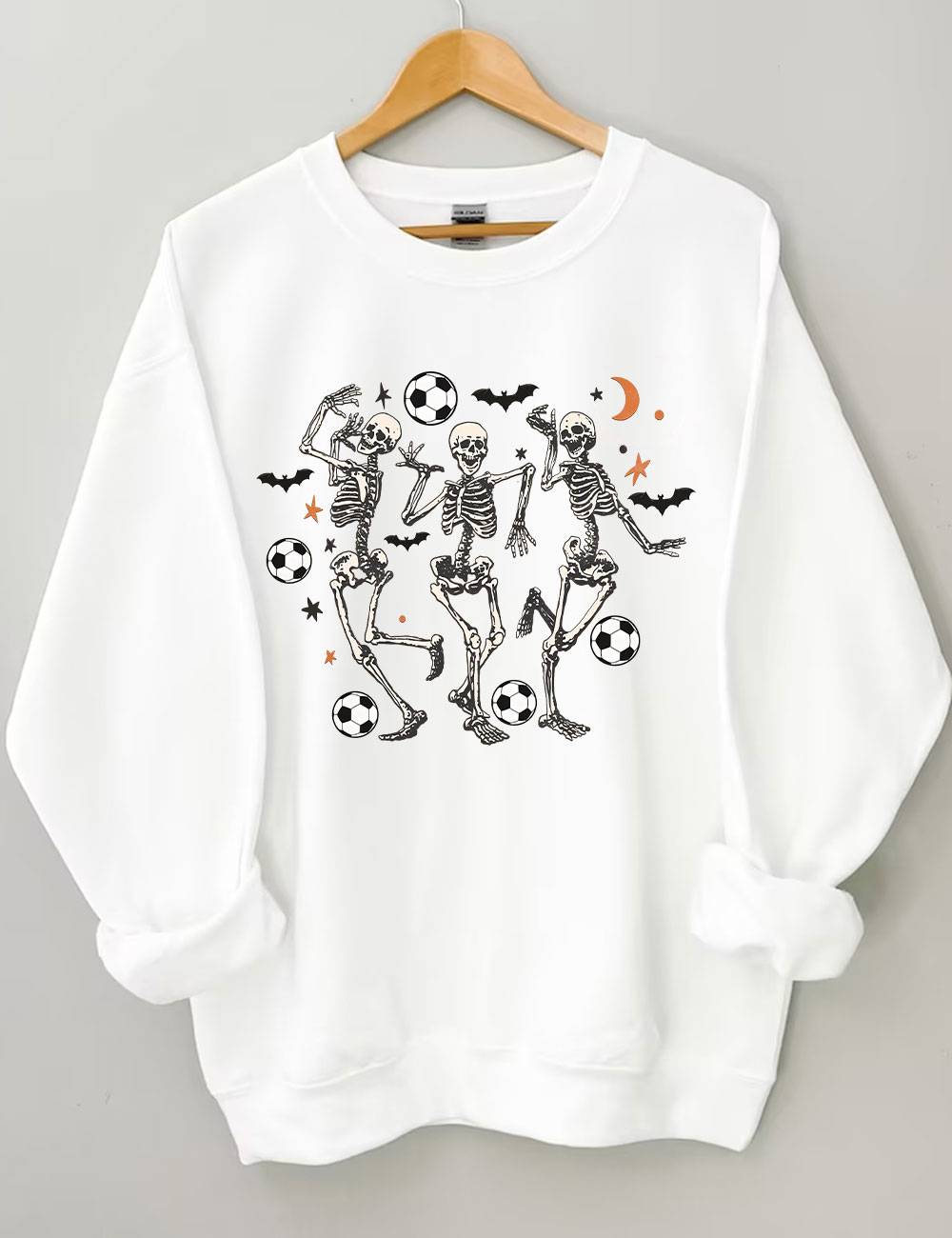 Dancing Skeletons Funny Halloween Soccer Sweatshirt
