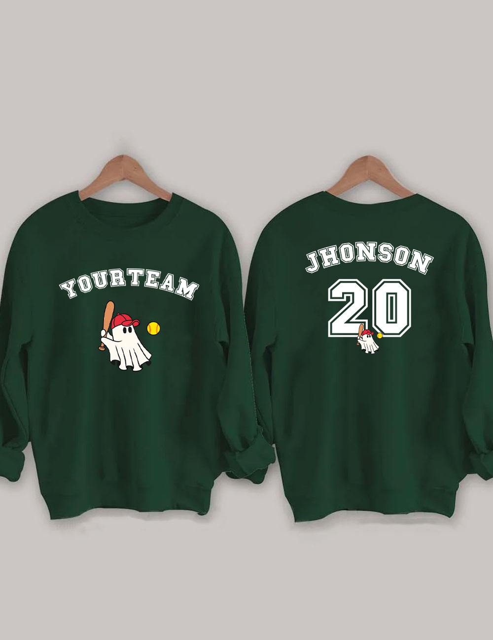 Custom Ghost Softball Funny Sweatshirt