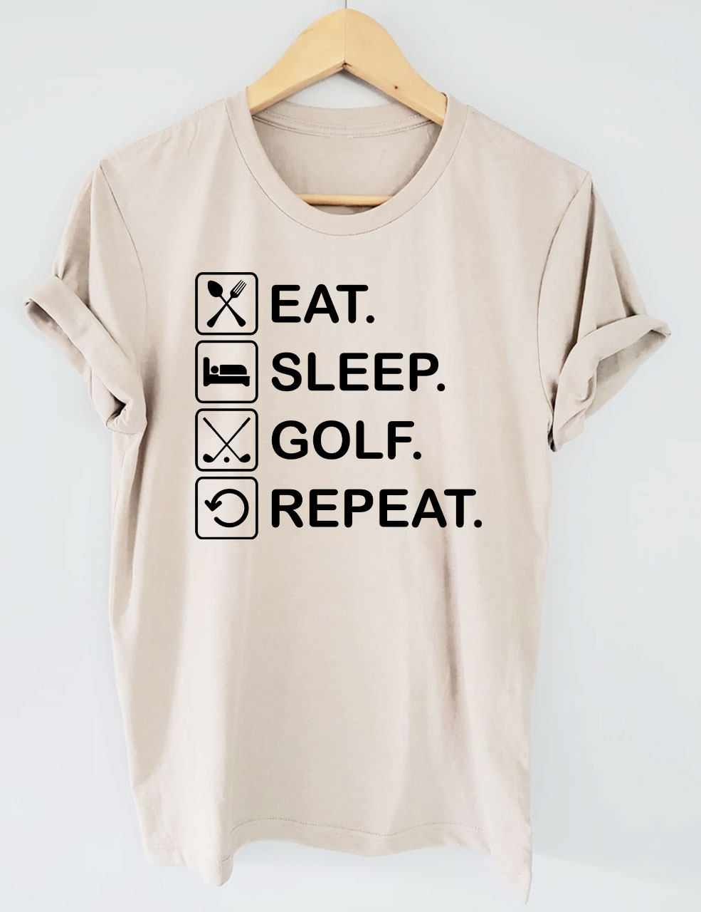Eat Sleep Golf Repeat Funny Golf  T-shirt