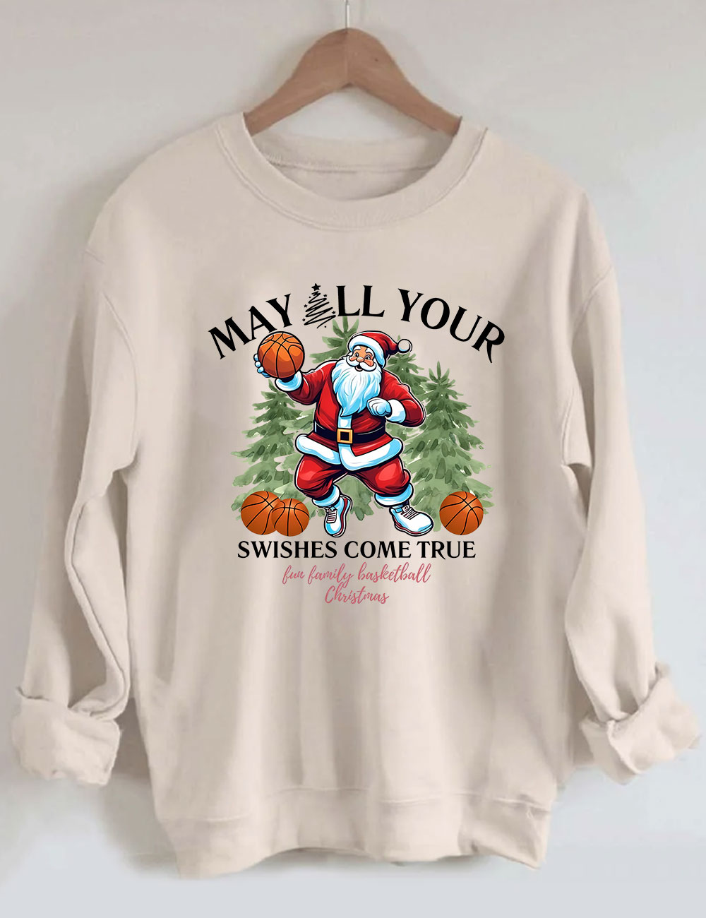 Merry Swishmas Christmas Basketball Sweatshirt
