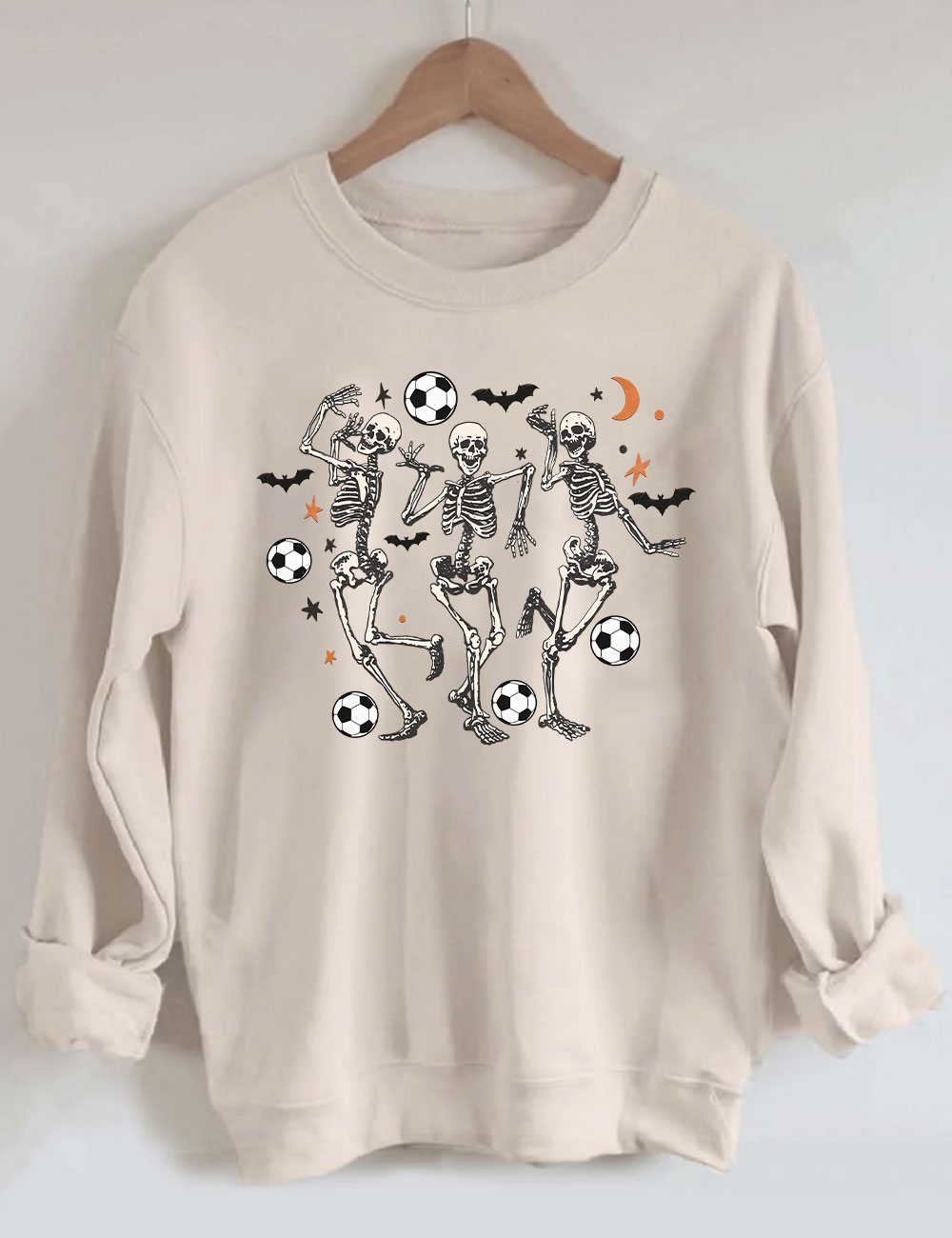 Dancing Skeletons Funny Halloween Soccer Sweatshirt