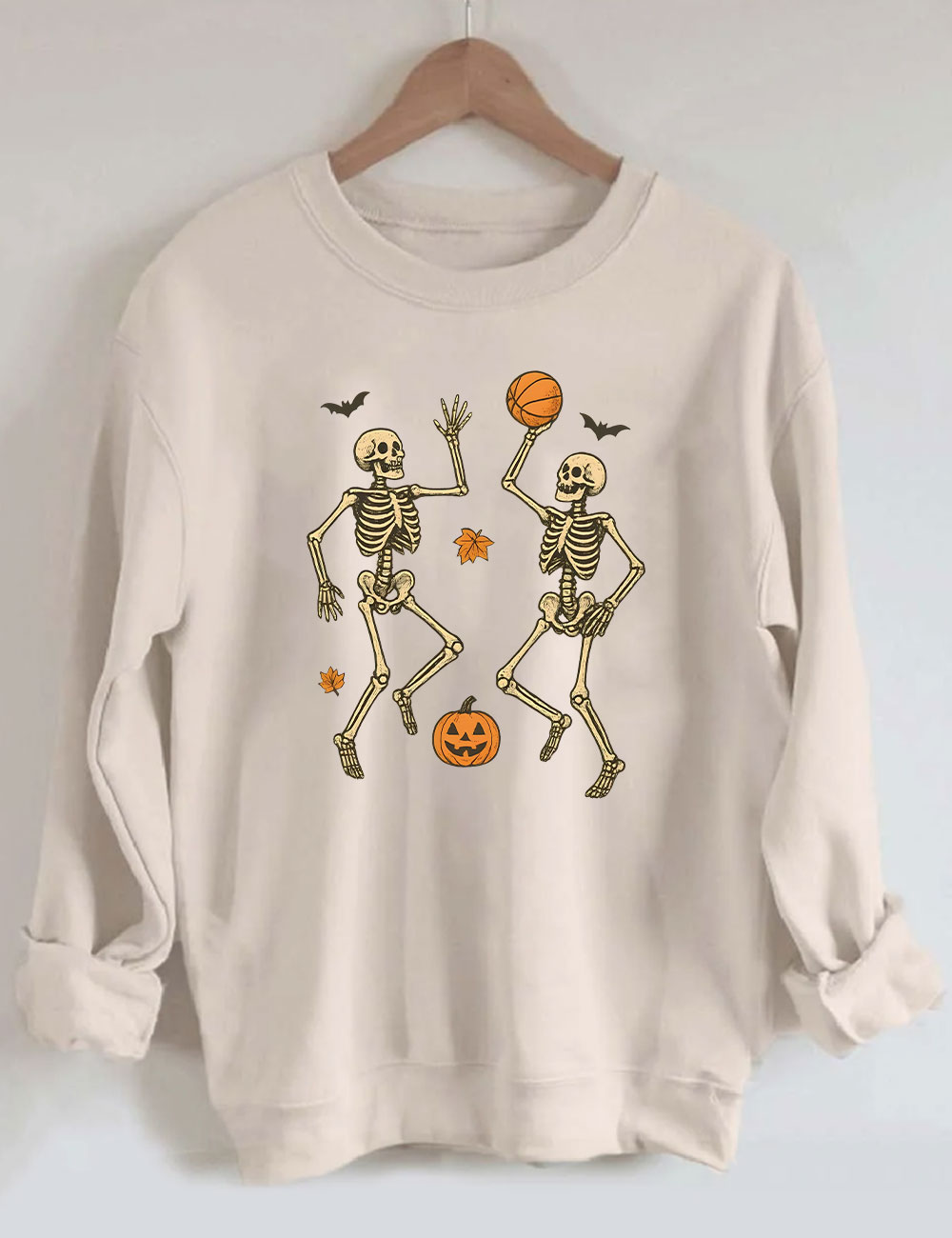 Skeleton Basketball Halloween Funny Sweatshirt
