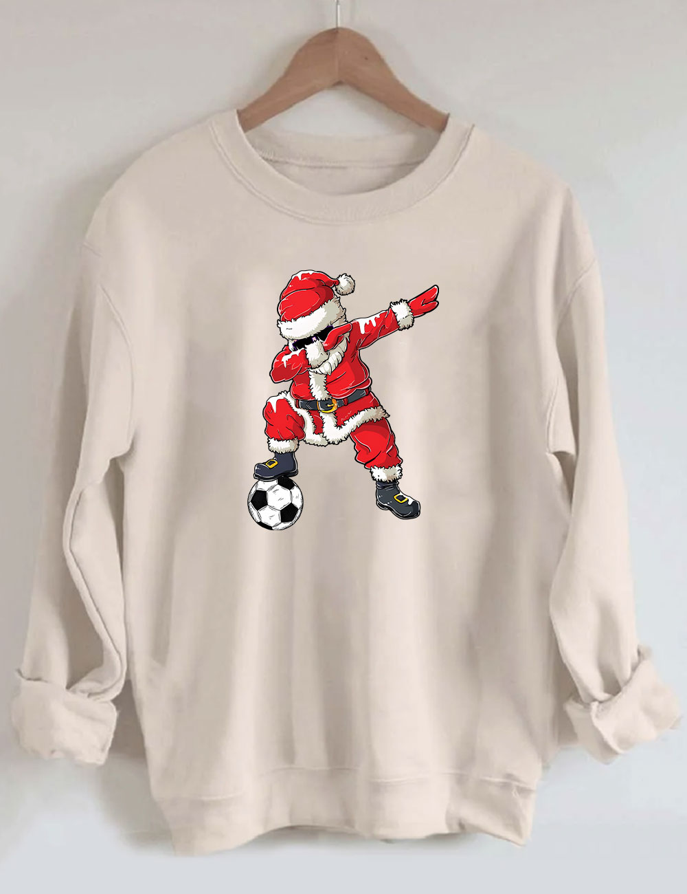 Christmas Soccer Santa Funny Sweatshirt