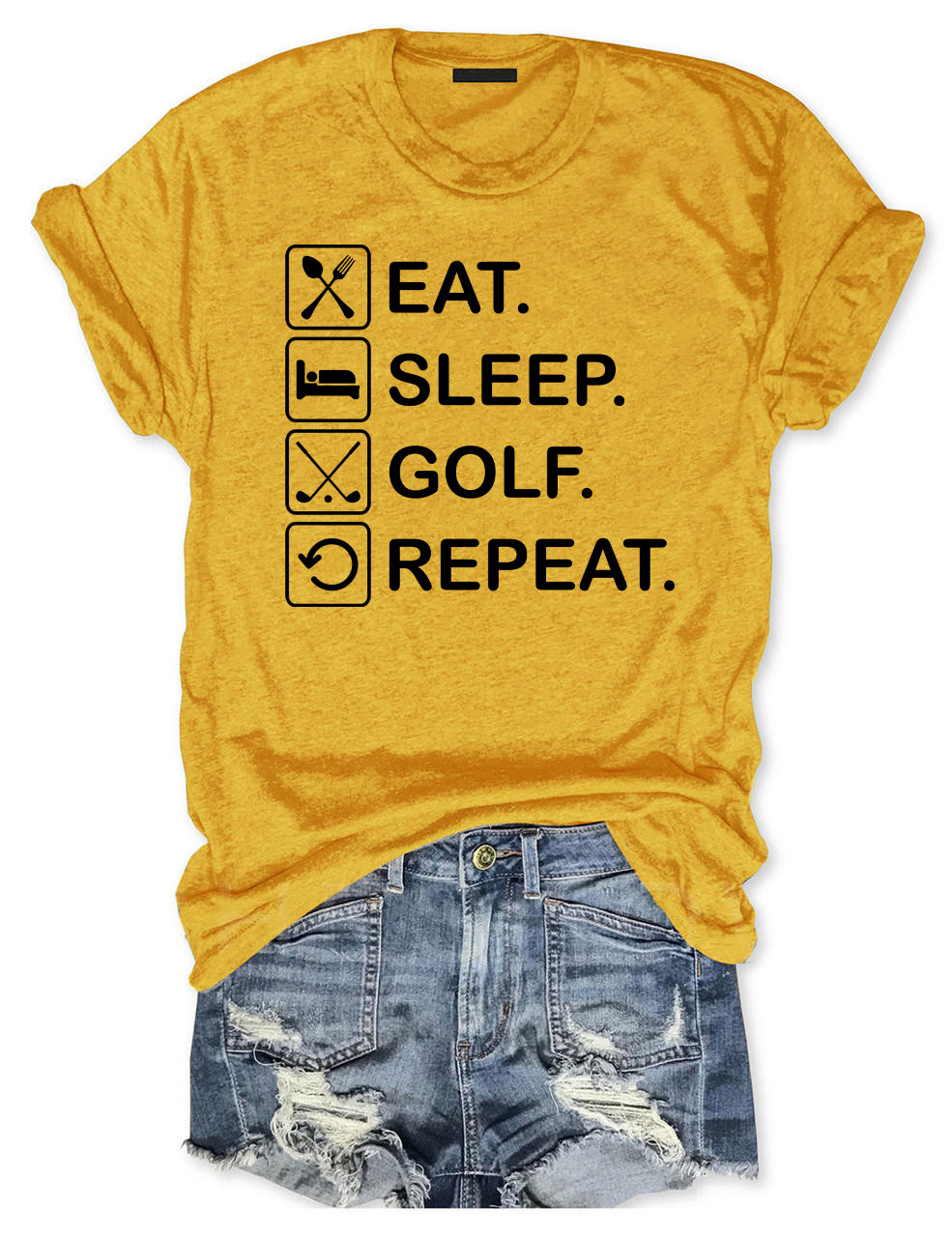 Eat Sleep Golf Repeat Funny Golf  T-shirt