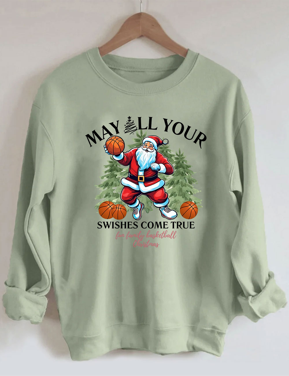 Merry Swishmas Christmas Basketball Sweatshirt
