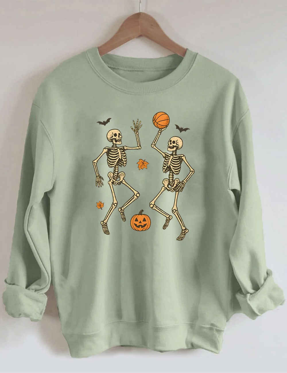 Skeleton Basketball Halloween Funny Sweatshirt