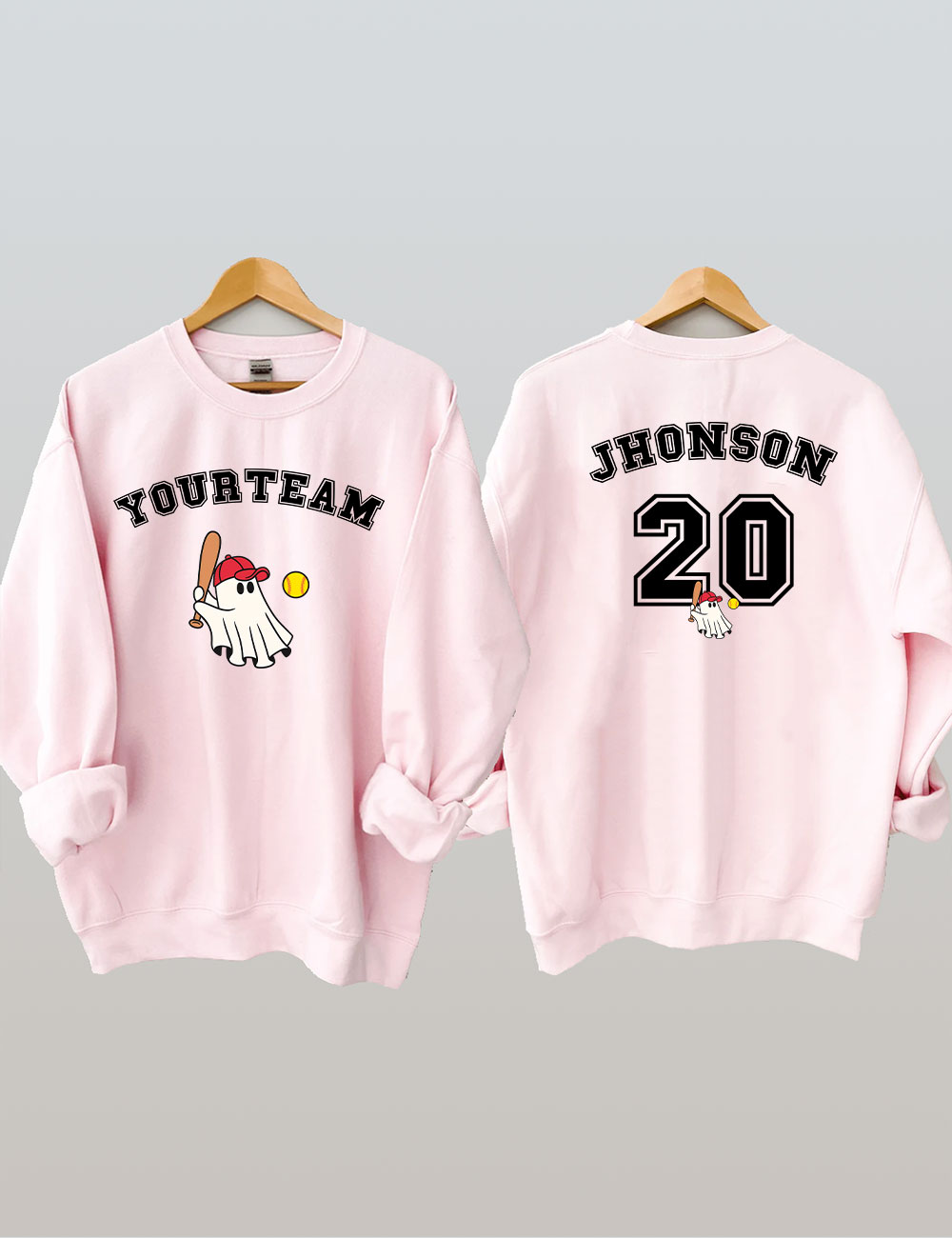 Custom Ghost Softball Funny Sweatshirt