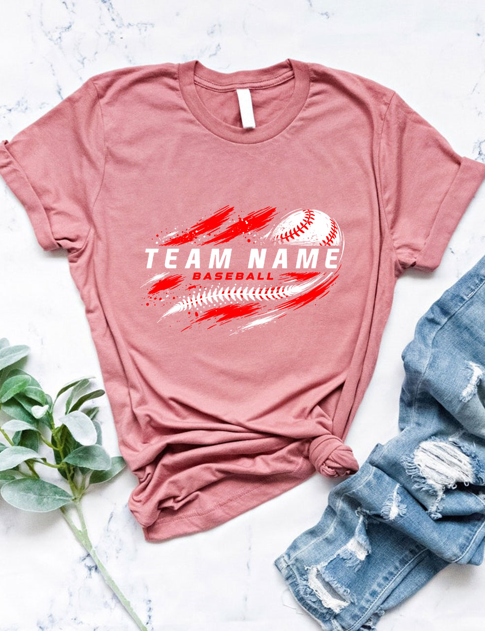 Custom Team Name Baseball T-Shirt