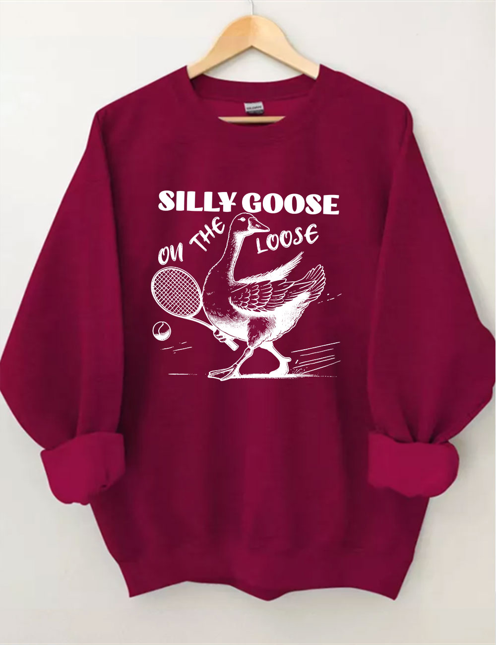 Silly Goose On The Loose Funny Tennis Sweatshirt