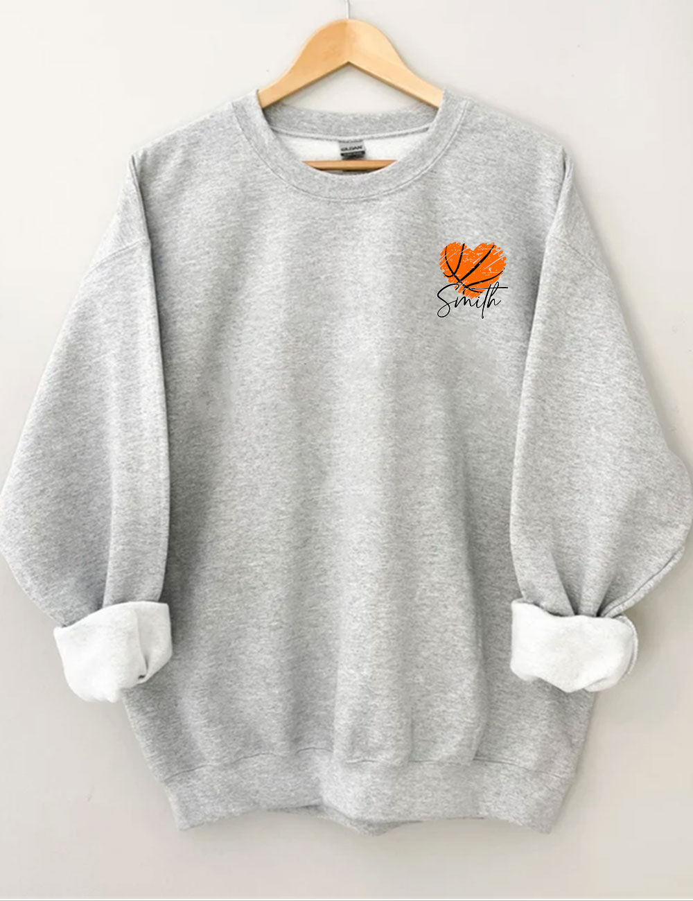 Custom Basketball Heart Funny Sweatshirt