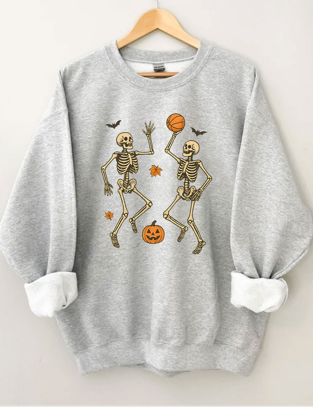 Skeleton Basketball Halloween Funny Sweatshirt