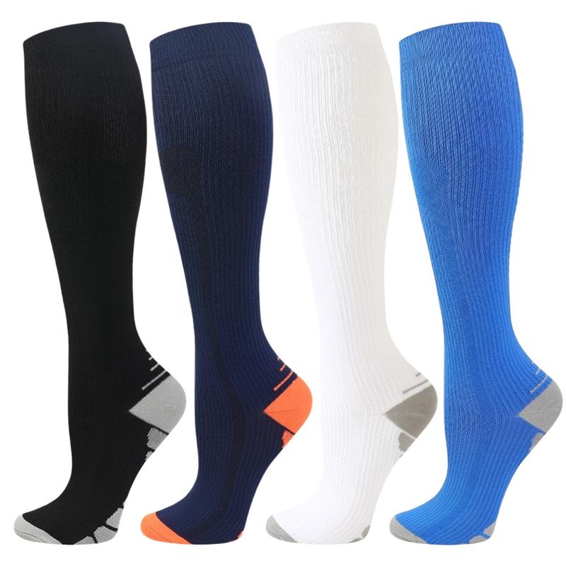 Knee-high Sports Socks for Men and Women - 4 Pairs Socks