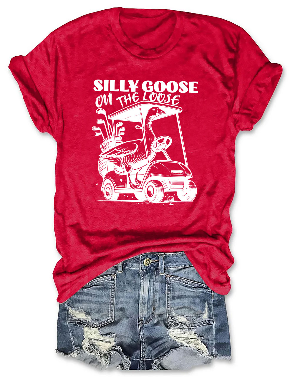Silly Goose On The Loose Funny Golf T-shirt