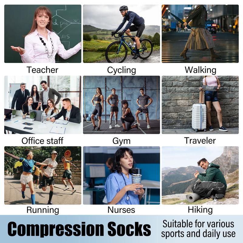 Knee-high Sports Socks for Men and Women - 4 Pairs Socks