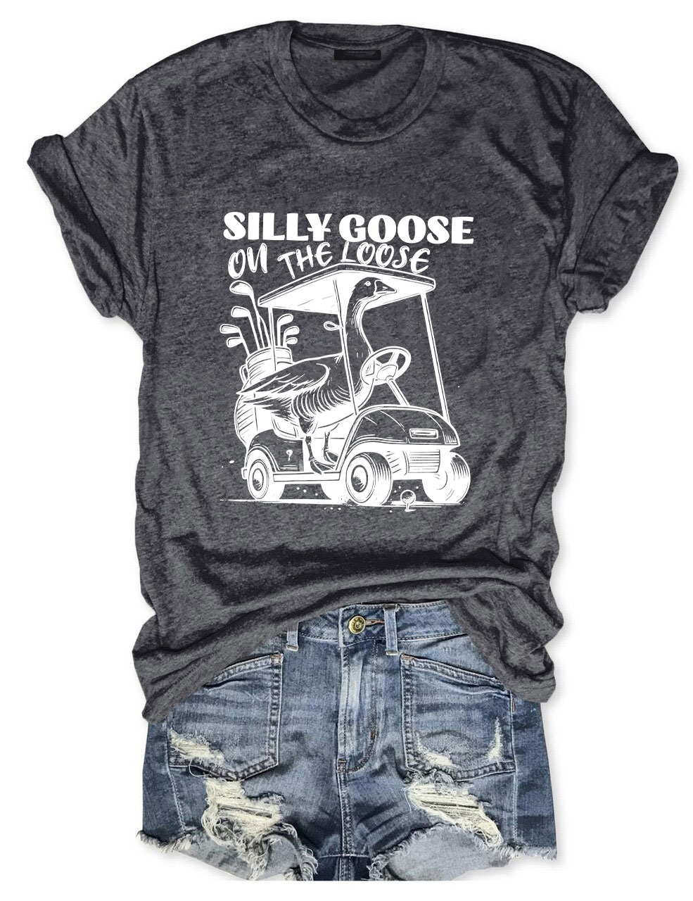 Silly Goose On The Loose Funny Golf T-shirt