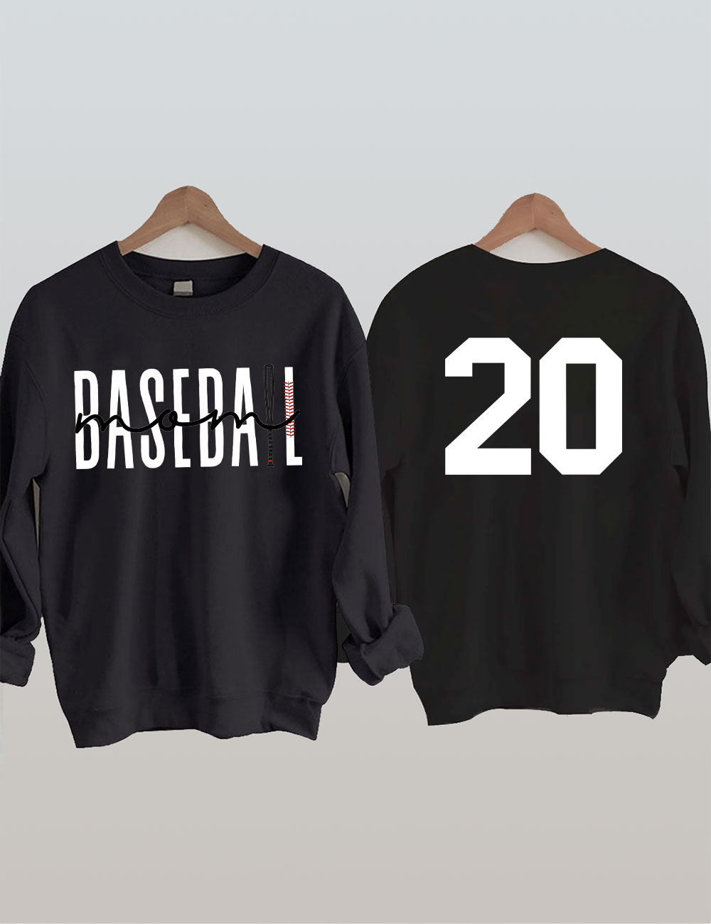 Baseball Mom Customized Number Sweatshirt