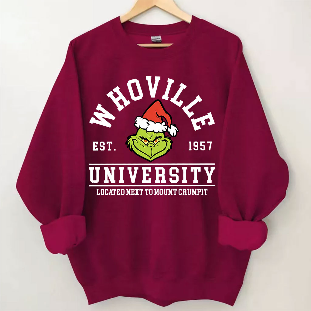 Vintage Christmas Whoville University Est 1957 Funny Sweatshirt
