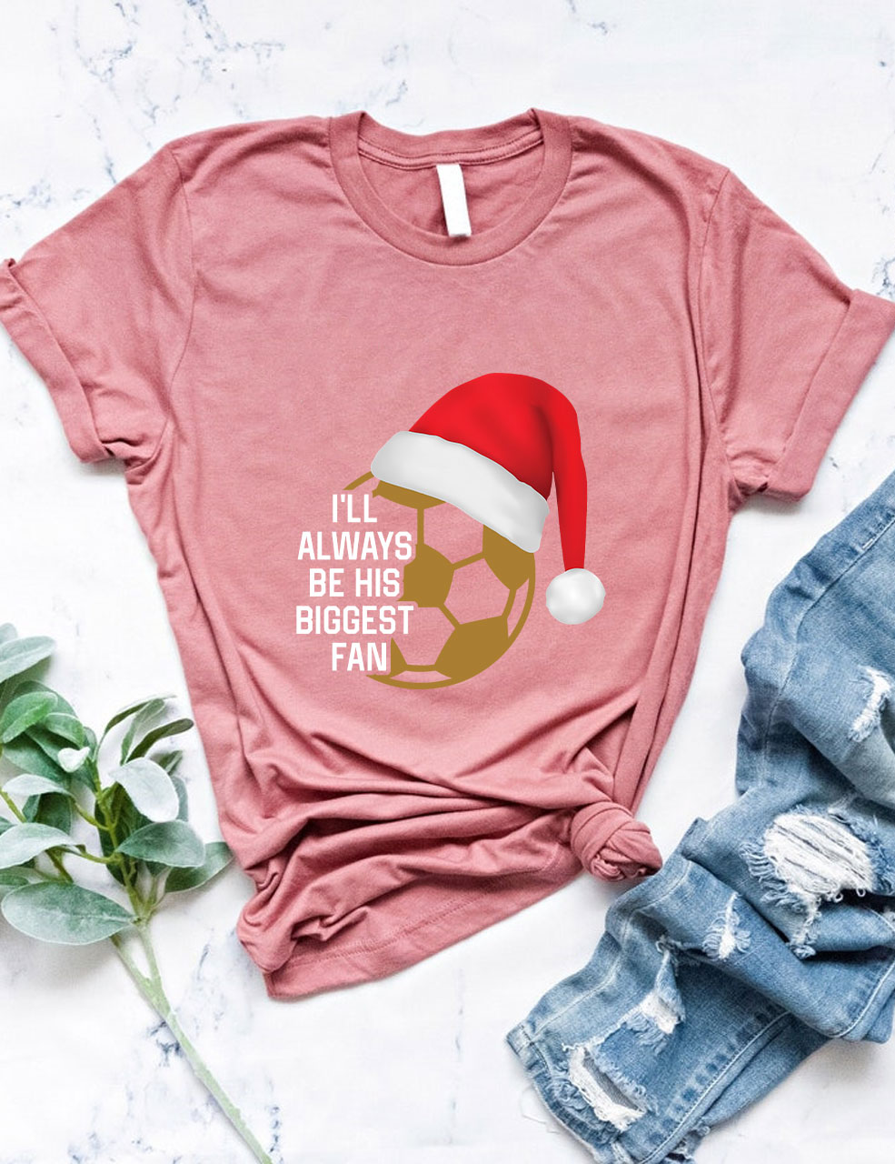Custom Christmas Santa Soccer Funny T-shirt