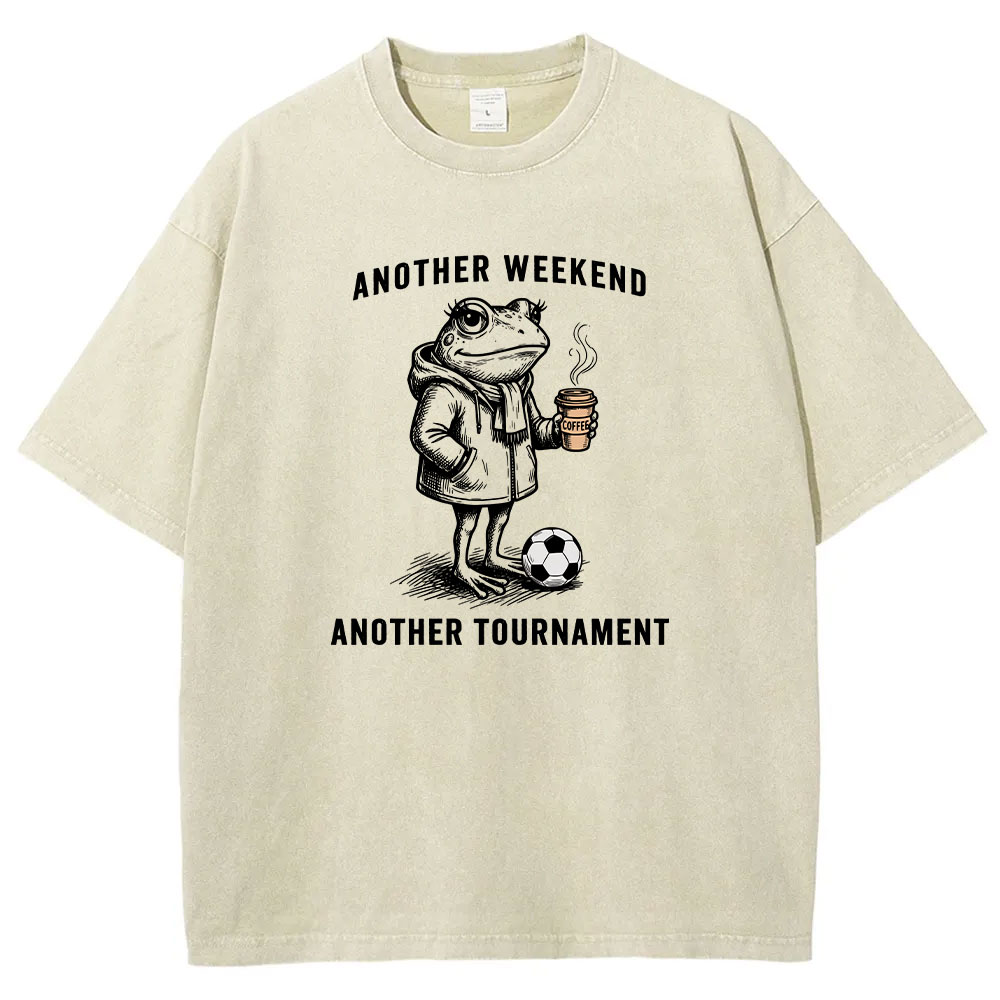 Another Weekend  Frog Funny Soccer Mom Washed T-shirt