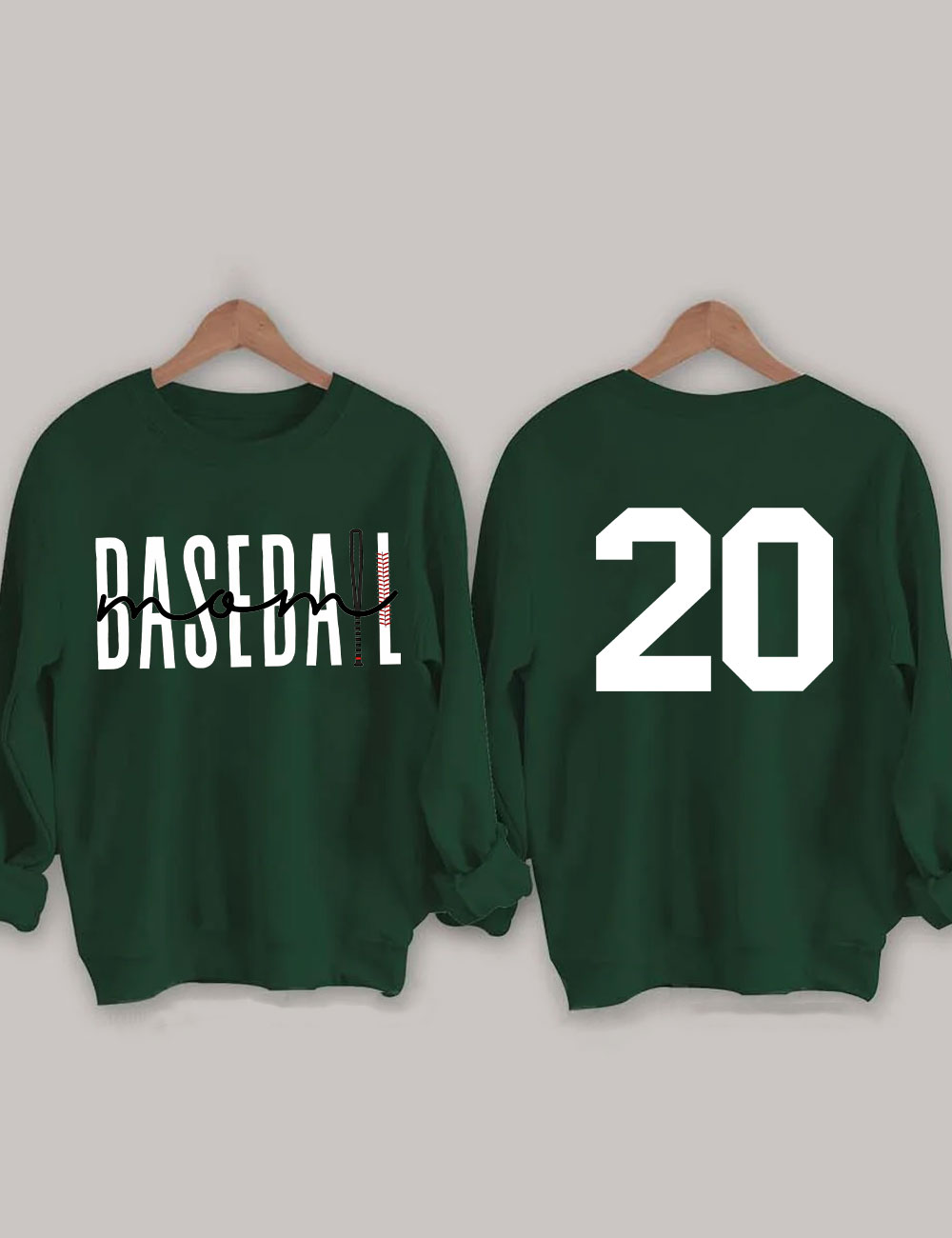 Baseball Mom Customized Number Sweatshirt