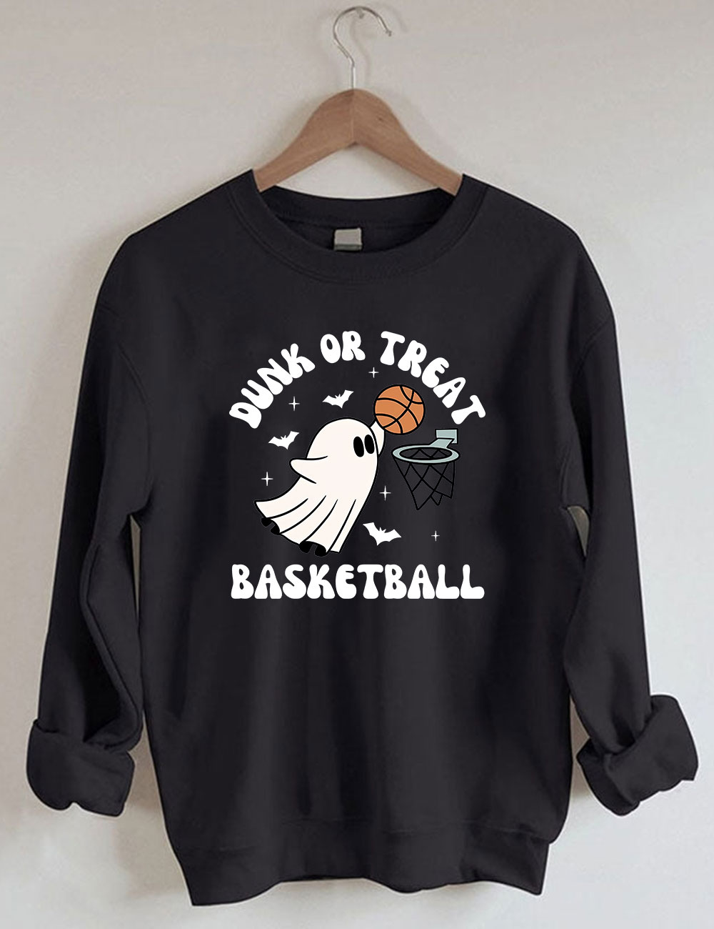 Dunk Or Treat Halloween Ghost Basketball Sweatshirt