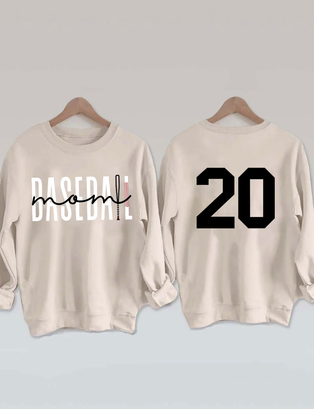 Baseball Mom Customized Number Sweatshirt