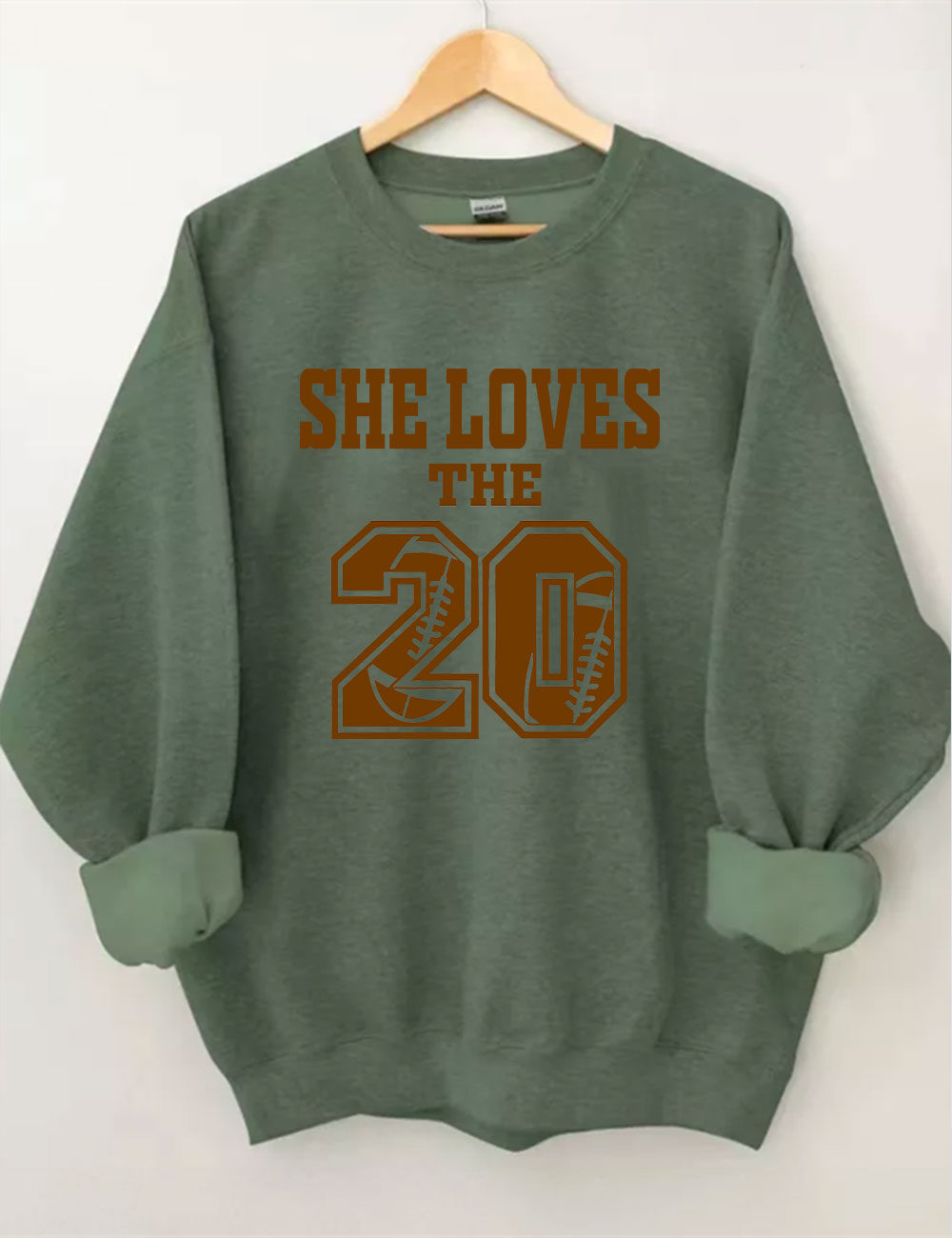 She Loves The Football Custom Number Sweatshirt