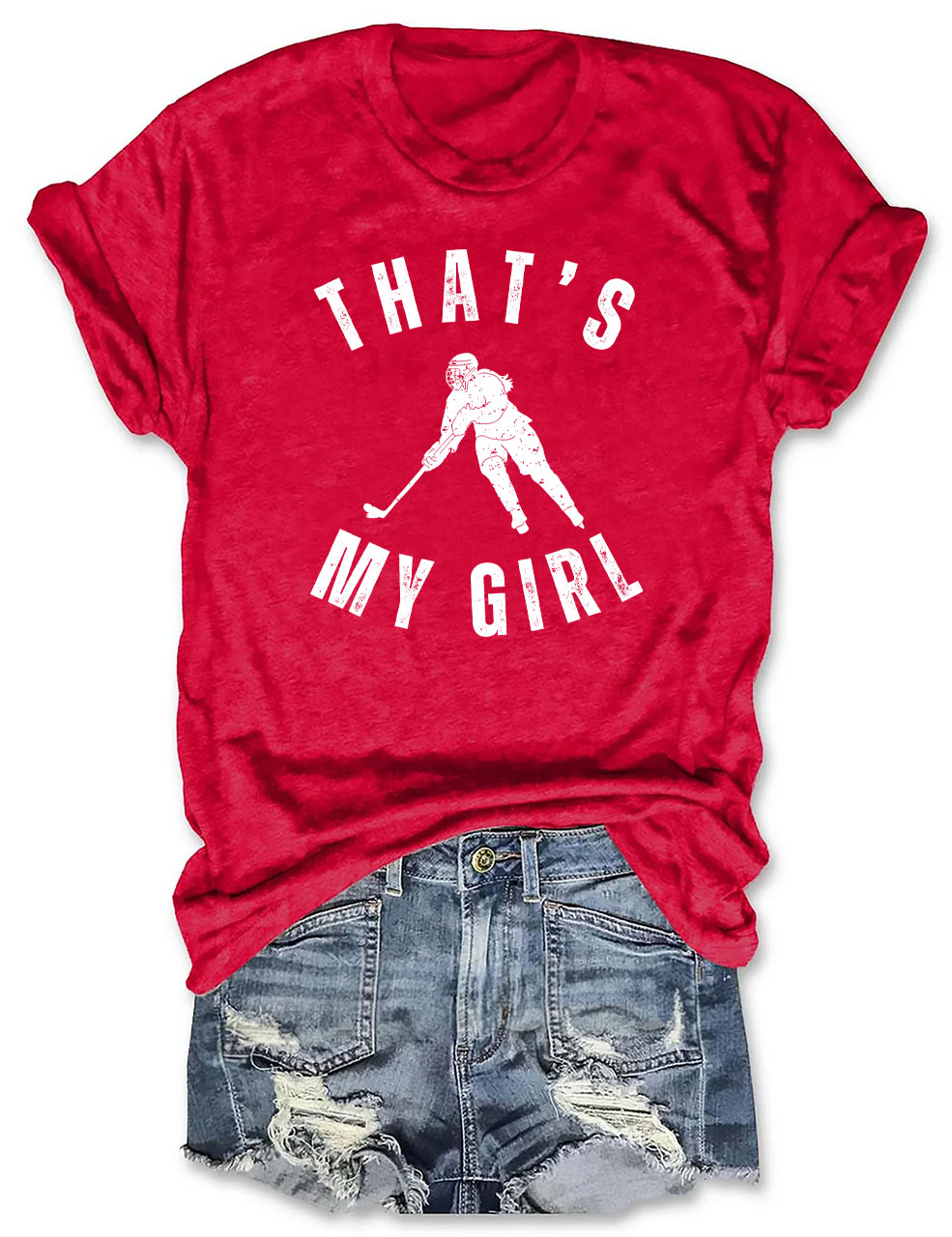 Custom That's My Girl Hockey Mom T-shirt