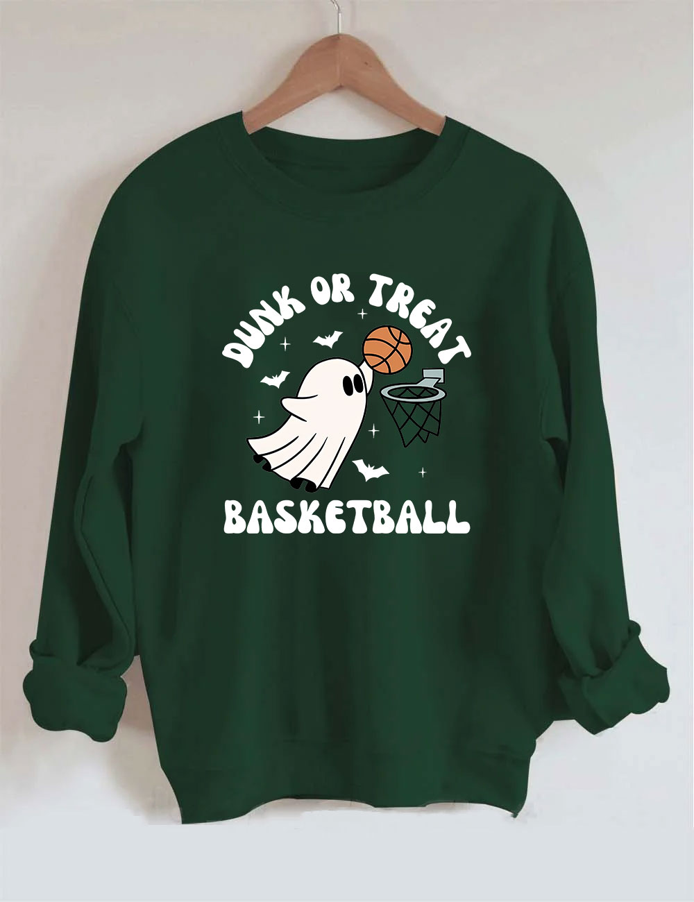 Dunk Or Treat Halloween Ghost Basketball Sweatshirt