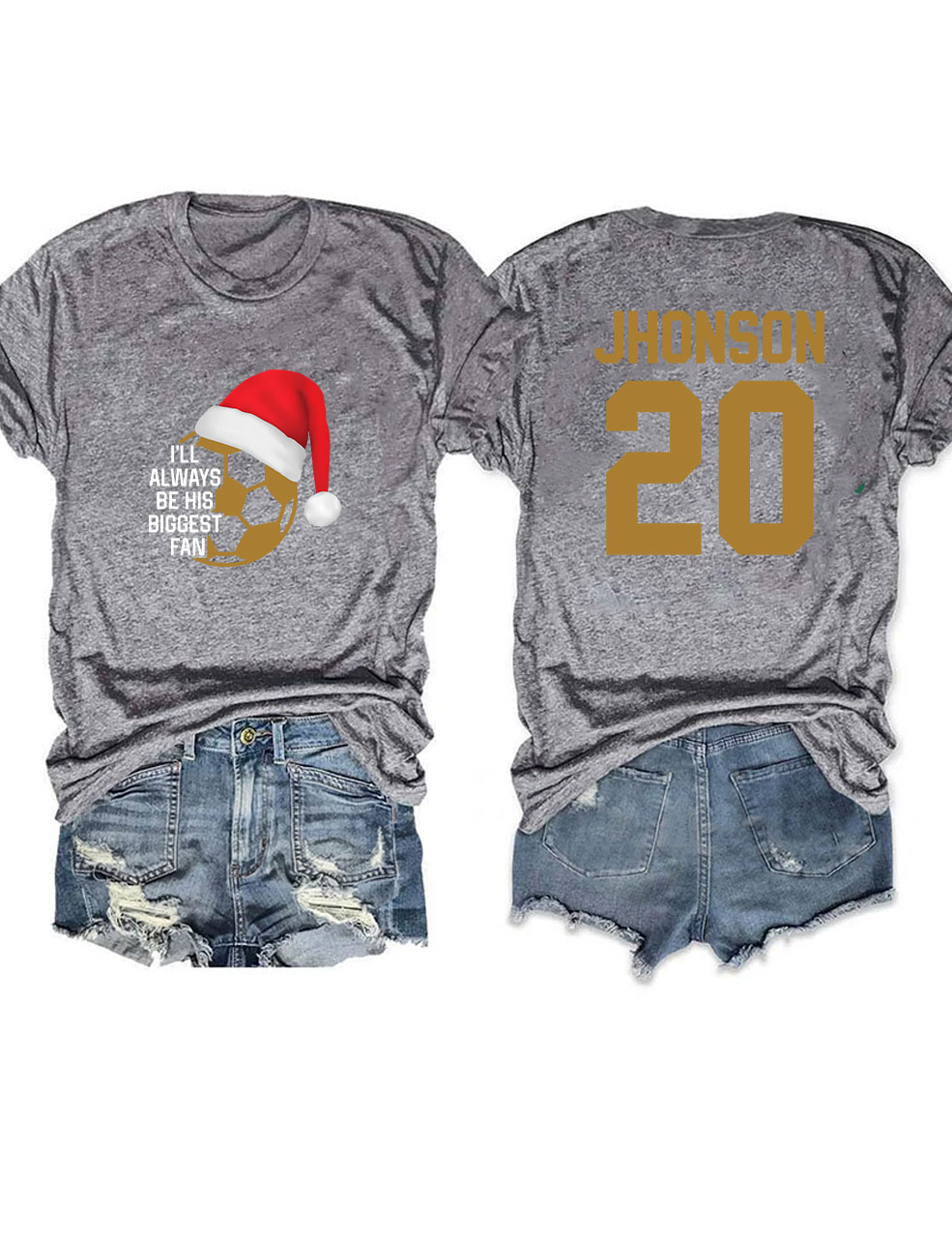 Custom Christmas Santa Soccer Funny T-shirt