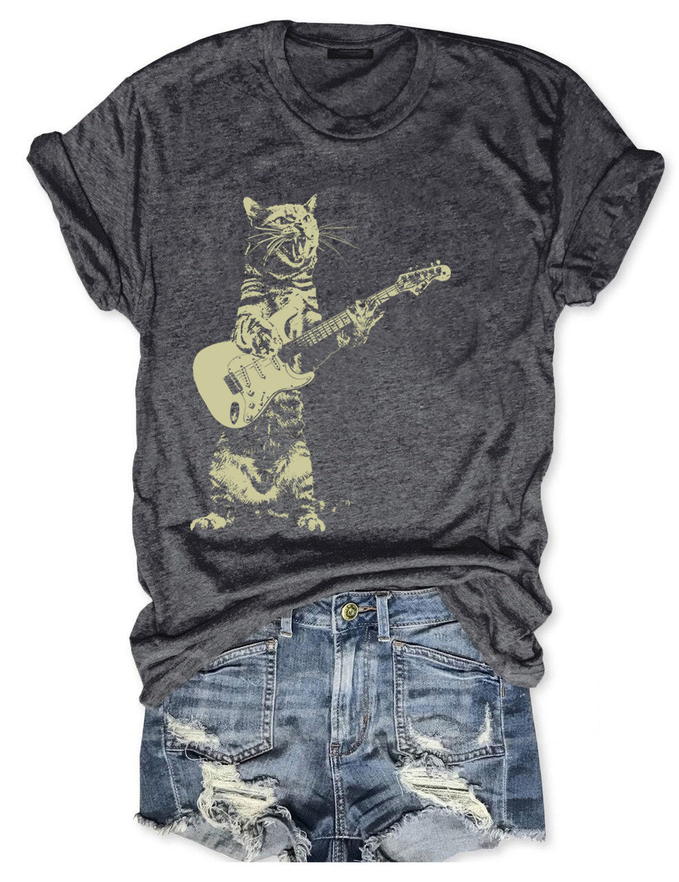 Cat Playing Guitar T-shirt