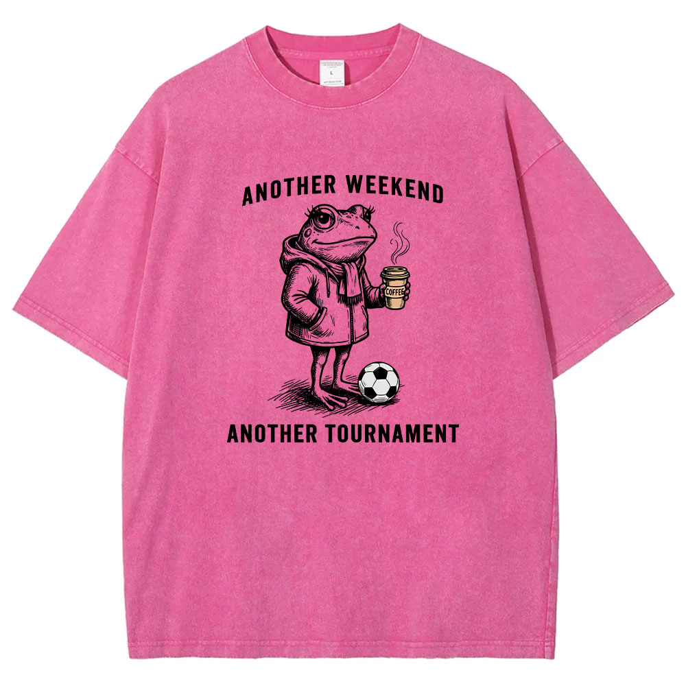 Another Weekend  Frog Funny Soccer Mom Washed T-shirt
