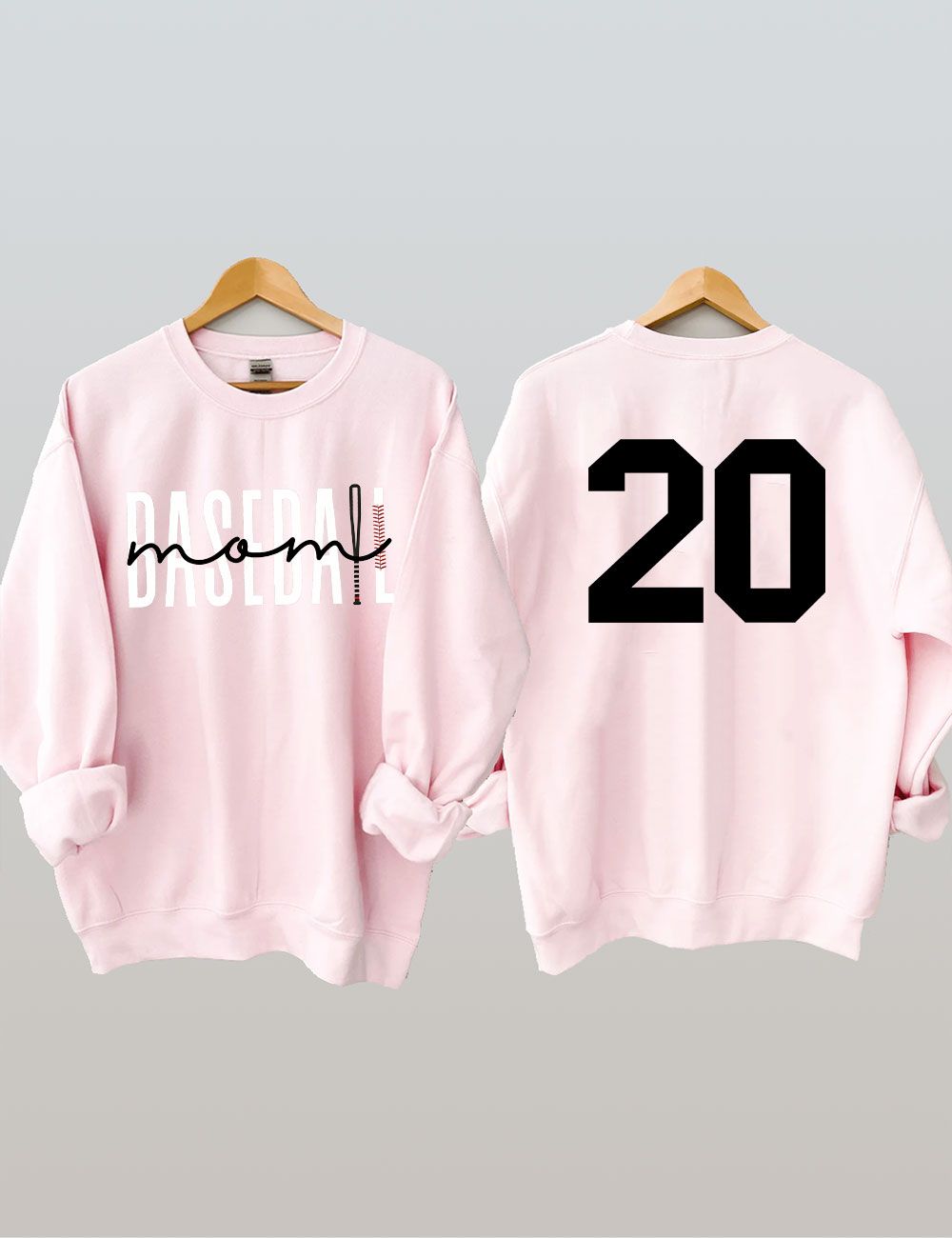 Baseball Mom Customized Number Sweatshirt