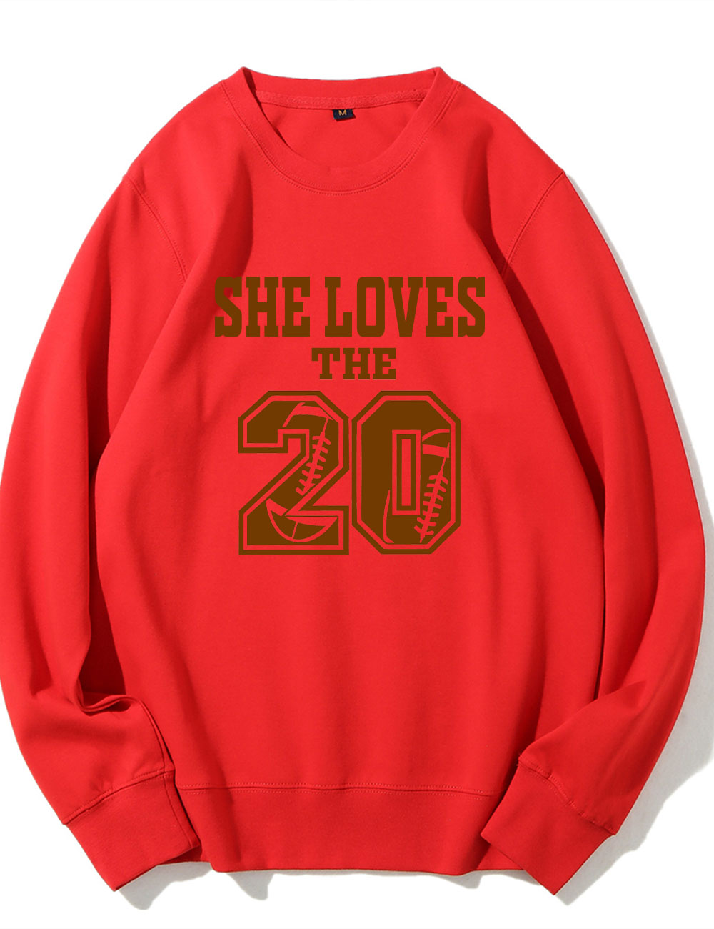 She Loves The Football Custom Number Sweatshirt